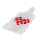 Zickzack Rosa und Rotes Herz Schneidebrett (Ecke)