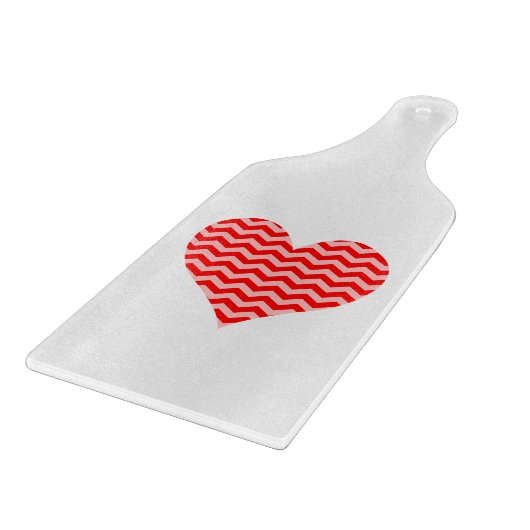 Zickzack Rosa und Rotes Herz Schneidebrett (Ecke)
