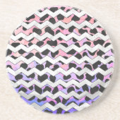 Zickzack Rosa und schwarze Dalmatinie Getränkeuntersetzer (Vorne)