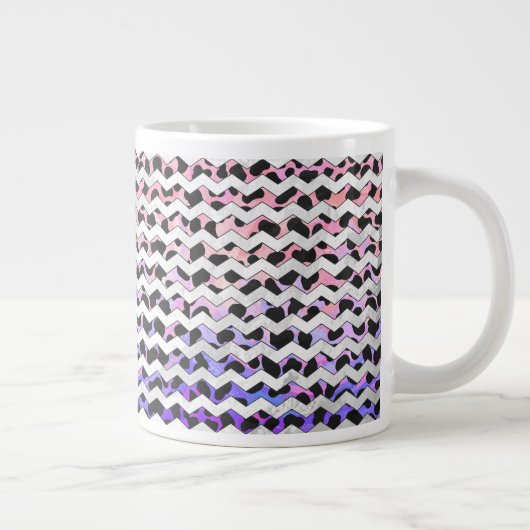 Zickzack Rosa und schwarze Dalmatinie Jumbo-Tasse (Rechts)