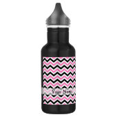 Zickzack rosa und schwarzes Muster Edelstahlflasche (Links)