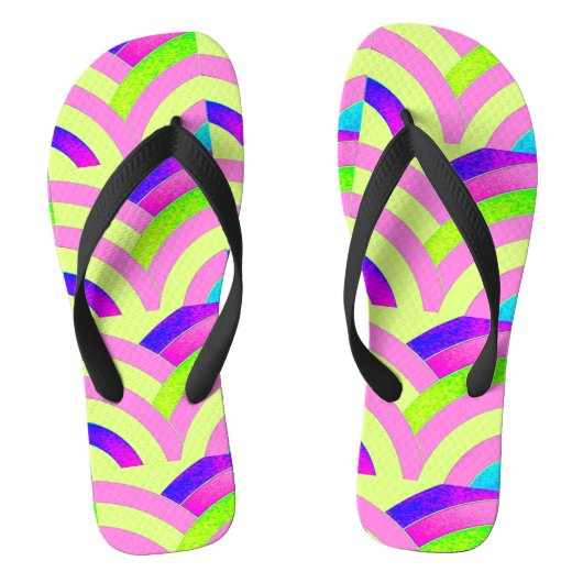 Zickzack, rosa Zackenbild Badesandalen (Fußbett)