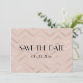 Zickzack Rose Gold Hochzeit Speichern Sie die Datu Save The Date (Stehend Vorderseite)