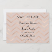 Zickzack Rose Gold Hochzeit Speichern Sie die Datu Save The Date (Rückseite)
