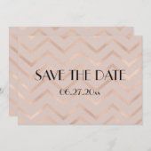 Zickzack Rose Gold Hochzeit Speichern Sie die Datu Save The Date (Vorne/Hinten)