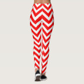 Zickzack Rot und Weiß Leggings (Rückseite)