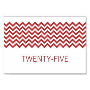 Zickzack rote Tafelkarte Tischnummer