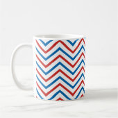 Zickzack rotes blaues Muster Kaffeetasse (Links)