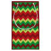 Zickzack, rotes Muster Kleine Geschenktüte (Rückseite)
