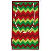 Zickzack, rotes Muster Kleine Geschenktüte (Vorderseite)