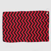 Zickzack rotes und schwarzes Muster Golfhandtuch (Horizontal)