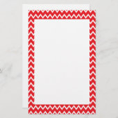 Zickzack rotes und weißes Muster Briefpapier (Vorne/Hinten)