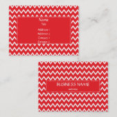 Zickzack rotes und weißes Muster Visitenkarte (Vorne/Hinten)