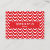 Zickzack rotes und weißes Muster Visitenkarte (Rückseite)