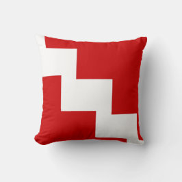 Zickzack rotes und weißes Wurf-Kissen Kissen