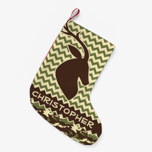 Zickzack Rotwild-Dollar-Tarnung personifizieren Kleiner Weihnachtsstrumpf (Vorderansicht (hängend))