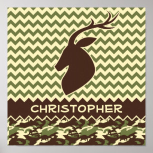 Zickzack Rotwild-Dollar-Tarnung personifizieren Poster