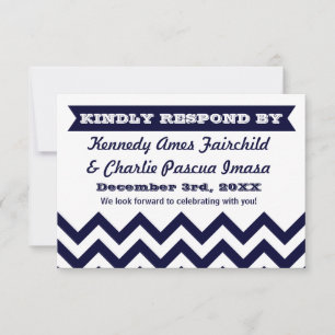Zickzack RSVP-Karten für Hochzeiten RSVP Karte