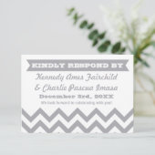 Zickzack RSVP-Karten für Hochzeiten RSVP Karte (Stehend Vorderseite)