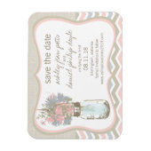 Zickzack Rustic Chic Mason Jar Save the Date Magnet (Vertikal)