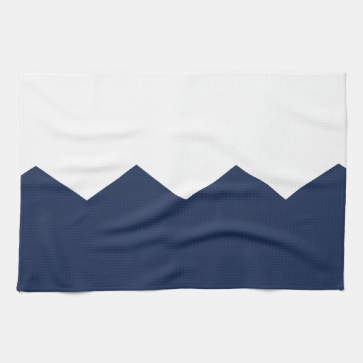 Zickzack Sahneteil der Marine Geschirrtuch (Horizontal)
