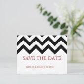 Zickzack Save the Date Ankündigungspostkarte (Stehend Vorderseite)