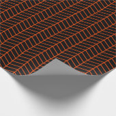 Zickzack Schleifpapier - Helles Orange auf schwarz Geschenkpapier (Ecke)