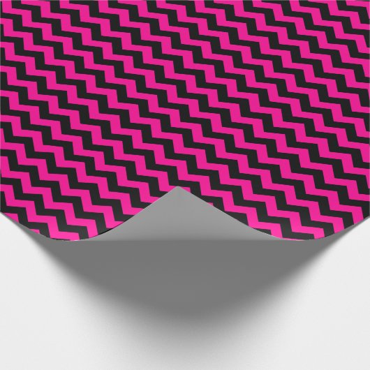 Zickzack Schleifpapier in Pink und Schwarz Geschenkpapier (Ecke)