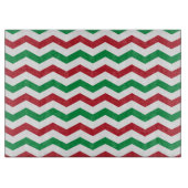 Zickzack Schnittplatine rot/grün Schneidebrett (Vorderseite)