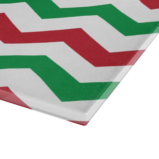 Zickzack Schnittplatine rot/grün Schneidebrett (Ecke)
