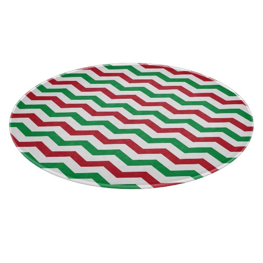 Zickzack Schnittplatine rot/grün Schneidebrett (Ecke)