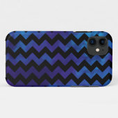 Zickzack, schwarz-blaue Streifen Case-Mate iPhone Hülle (Rückseite (Horizontal))