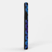 Zickzack, schwarz-blaue Streifen Case-Mate iPhone Hülle (Hinten/Rechts)
