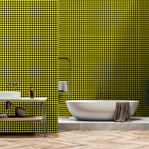 Zickzack Schwarz-Bright-Gelb-Muster texturiert Tapete