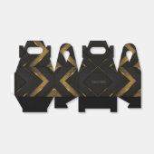 Zickzack Schwarz-Gold-Gabel Geschenkschachtel (Ungefaltet)