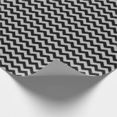 Zickzack schwarz-graues Papier Geschenkpapier (Ecke)