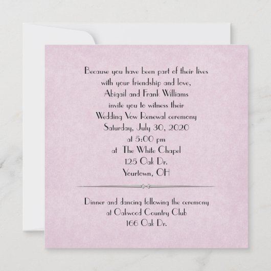 Zickzack Schwarz-Silber-Design in rosa Farbe Einladung (Rückseite)