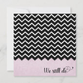 Zickzack Schwarz-Silber-Design in rosa Farbe Einladung (Vorderseite)