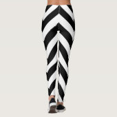 Zickzack Schwarz-Weiß-Großgröße Leggings (Rückseite)