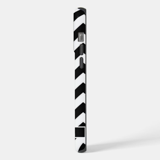 Zickzack Schwarz/Weiß iPhone Hülle (Linke Seite)