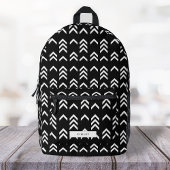 Zickzack Schwarz-Weiß-Muster Bedruckter Rucksack