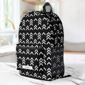 Zickzack Schwarz-Weiß-Muster Bedruckter Rucksack