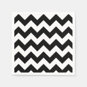 Zickzack Schwarz-Weiß-Papier Napkin Serviette (Vorderseite)