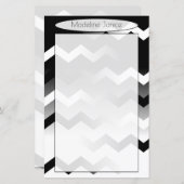 Zickzack Schwarz-Weiß-Stationierung für Handschrif (Vorne/Hinten)