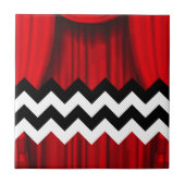 Zickzack schwarze Lodge Fliese (Vorderseite)