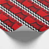 Zickzack schwarze Lodge Geschenkpapier (Ecke)