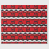 Zickzack schwarze Lodge Geschenkpapier (Flach)