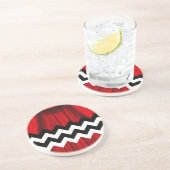 Zickzack schwarze Lodge Getränkeuntersetzer (Seite)