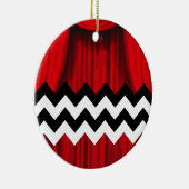Zickzack schwarze Lodge Keramikornament (Rechts)