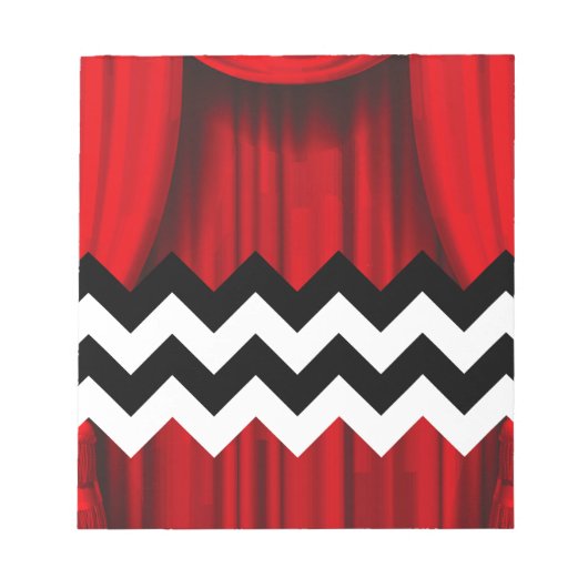 Zickzack schwarze Lodge Notizblock (Vorderseite)